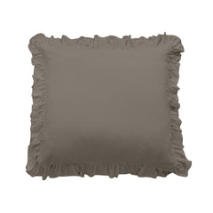 Lily Washed Linen Ruffled Euro Sham, 27" x 27", Taupe, 1PC