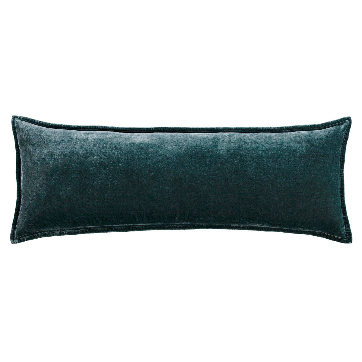 Stella Faux Silk Velvet Long Lumbar Pillow, 14" x 42", Storm Blue, 1PC