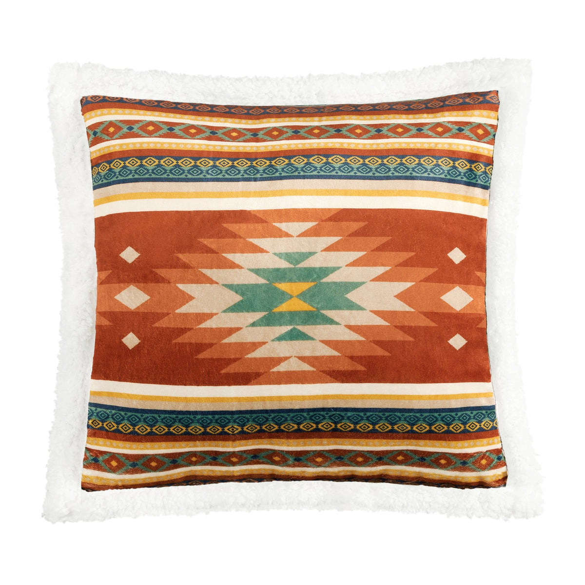 Del Sol Campfire Sherpa Pillow, 18" x 18", 1PC, 6 MOQ