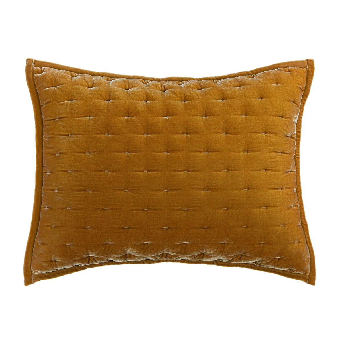 Stella Faux Silk Velvet Pillow Sham, 21" x 27", Saffron, 1PC