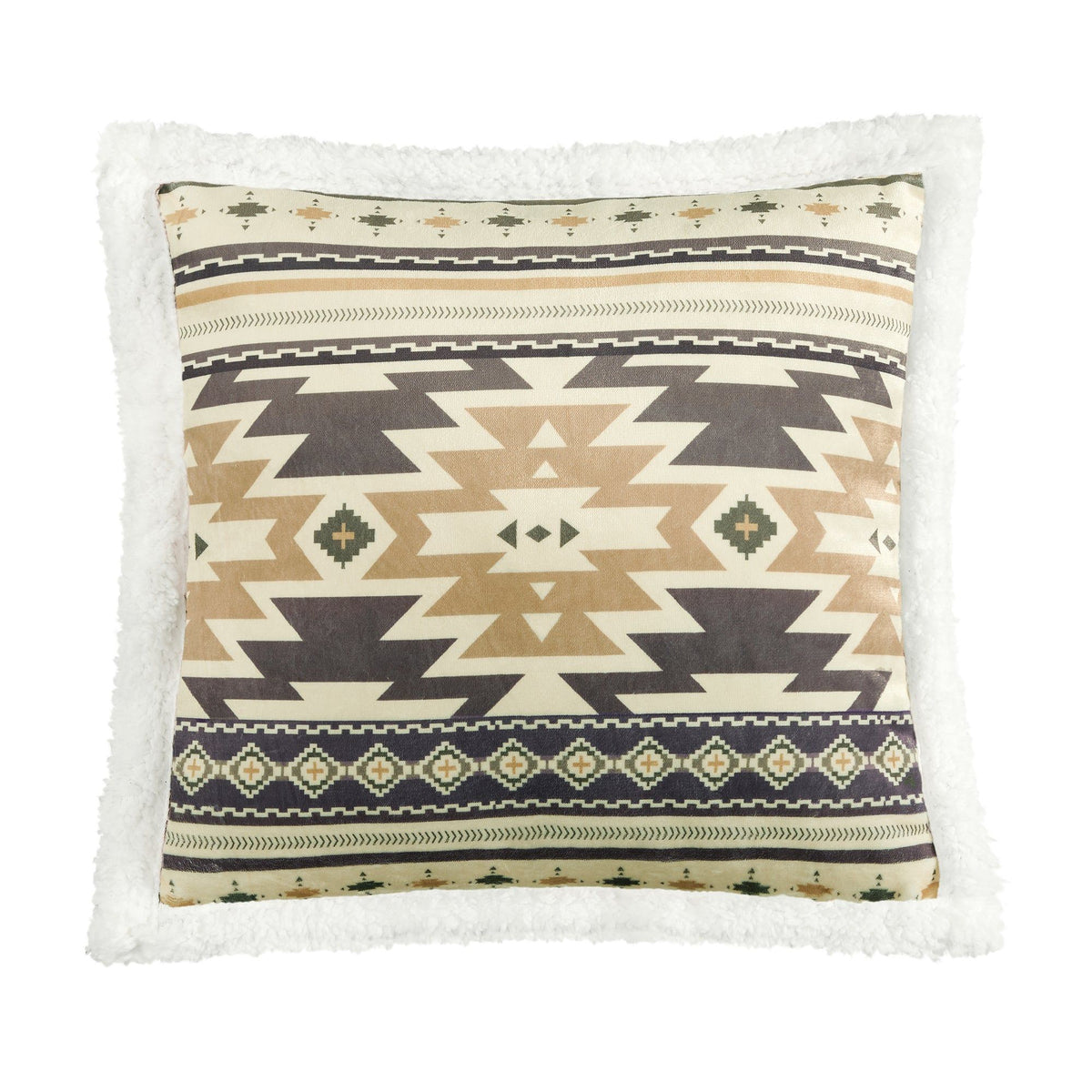 Desert Sage Campfire Sherpa Pillow, 18" x 18", 1PC, 6 MOQ