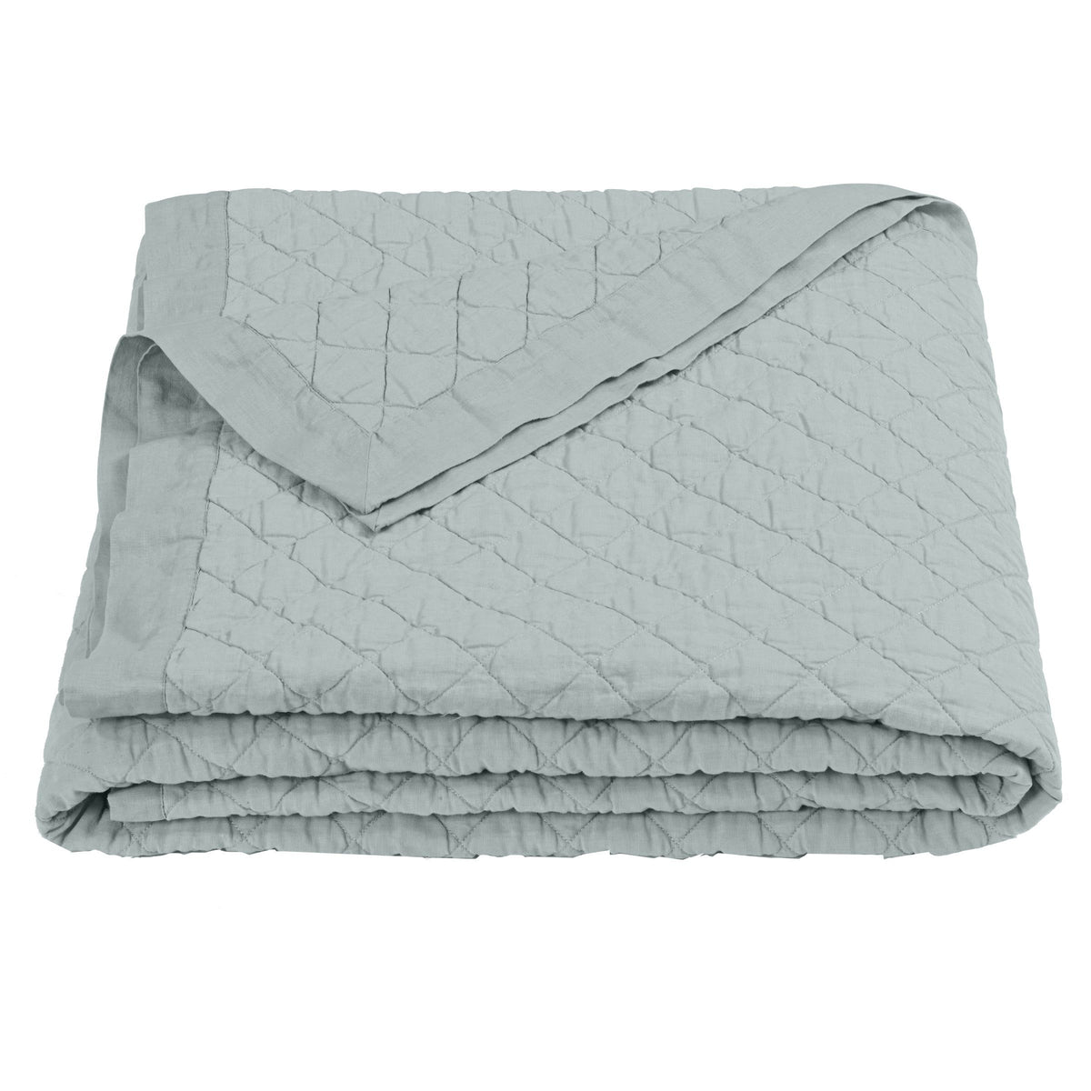 Linen Cotton Diamond Quilt, Twin, Seaglass, 1PC