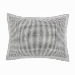 Stonewashed Cotton Waffle Weave Pillow Sham Set, 21" x 27", Gray, 2PC
