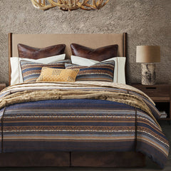 Estes Chenille Comforter Set, Super Queen, Blue, 3PC