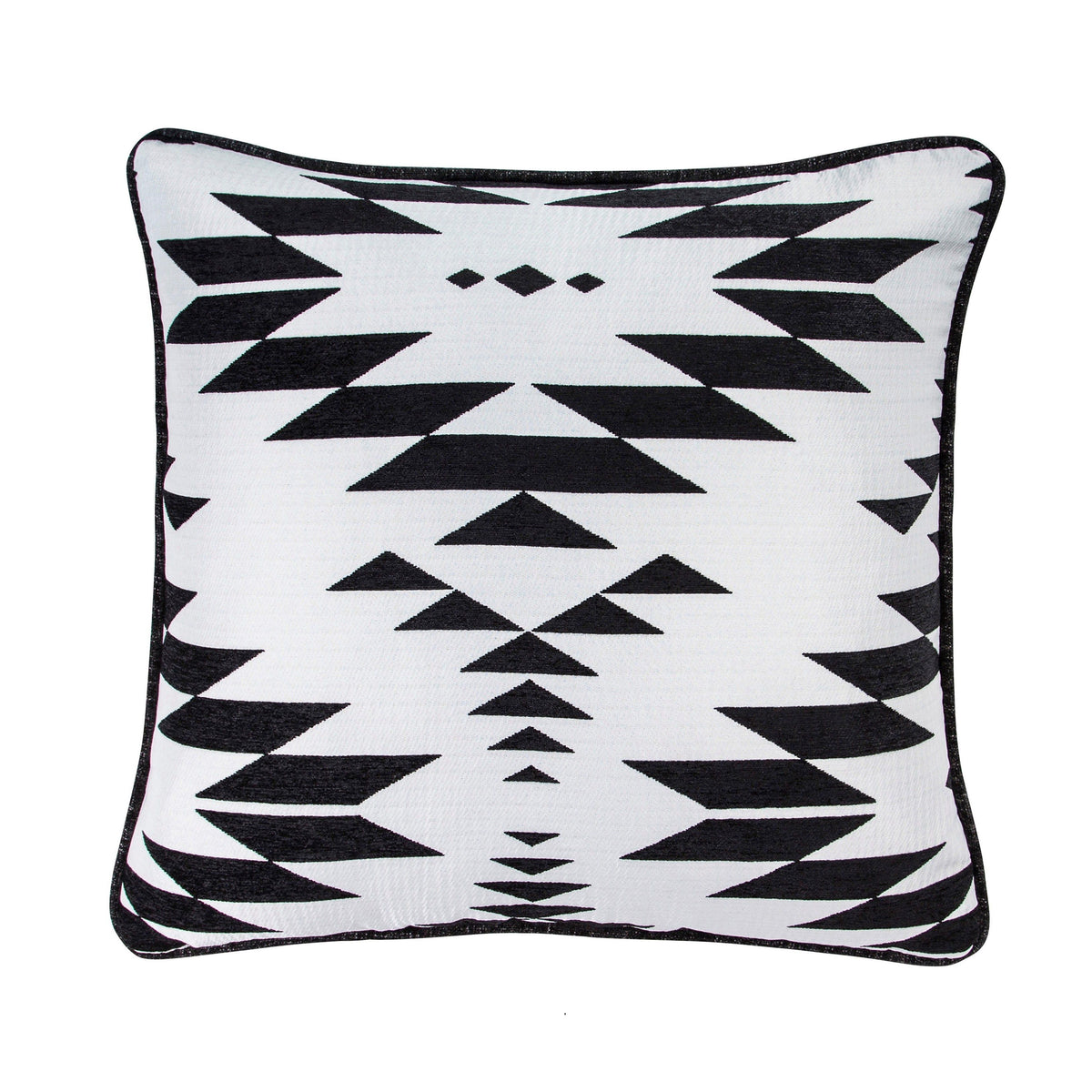 Amelia Black & White Aztec Jacquard Euro Sham, 27" x 27", 1PC