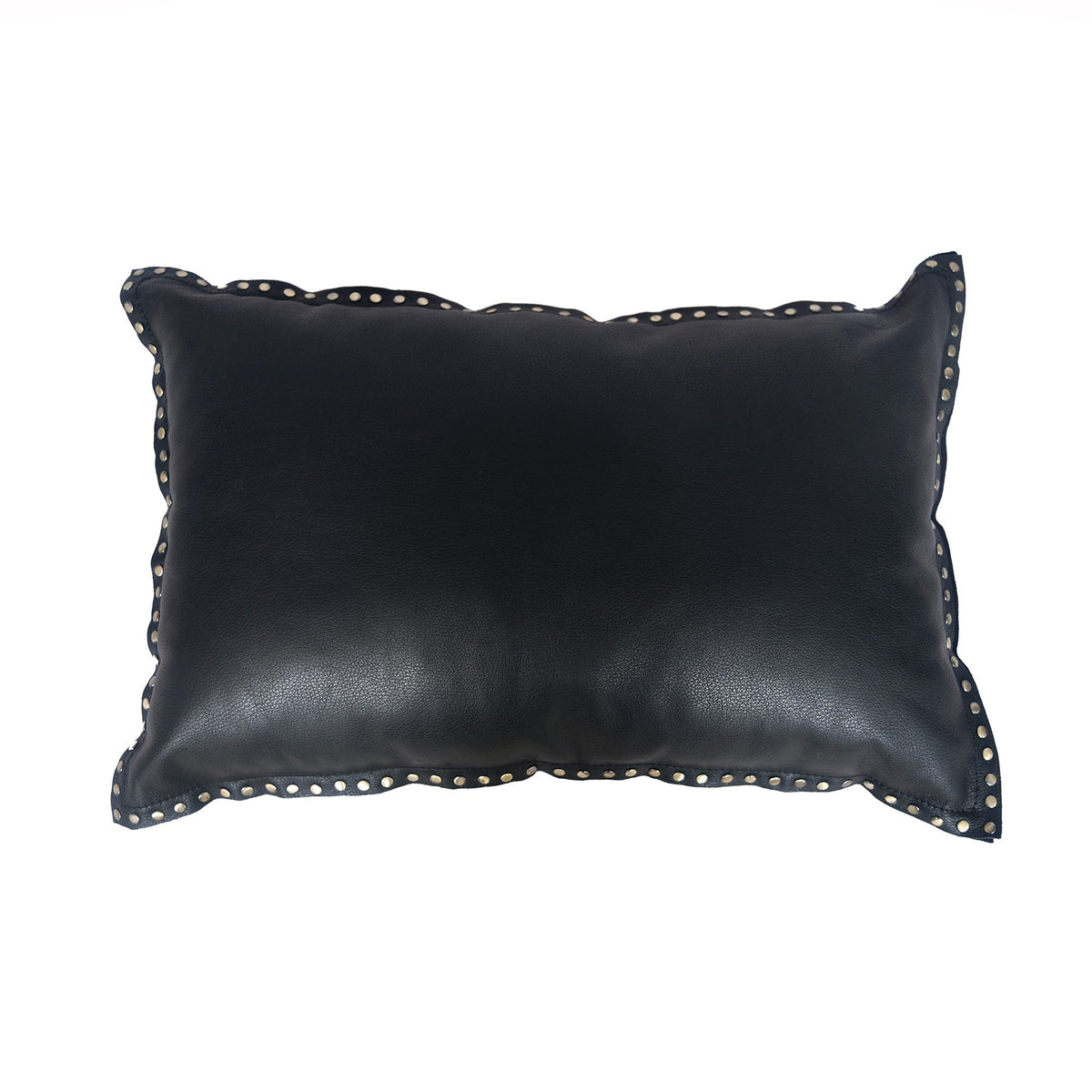 Genuine Midnight Black Euro soft Studded Flanged Pillow, 16" x 24", 1PC