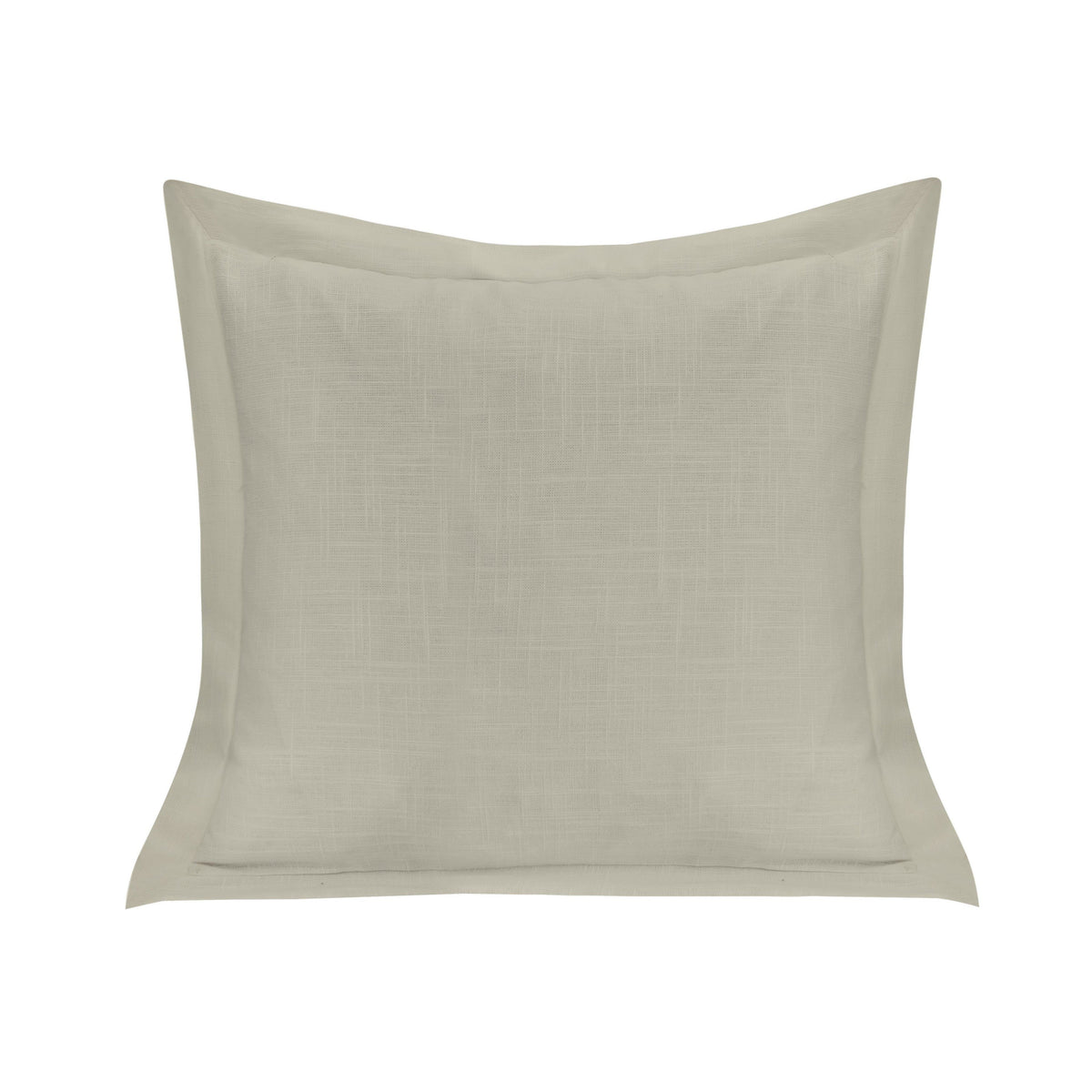 Luna Single Flanged Washed Linen Pillow, 20" x 20", Light Tan, 1PC