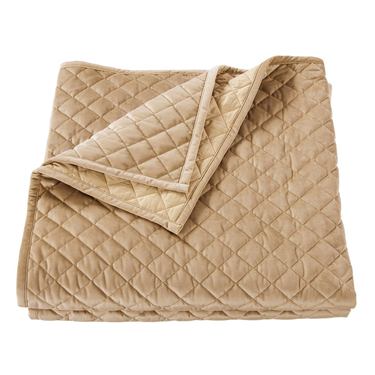 Velvet Diamond Quilt, Twin, Oatmeal, 1PC