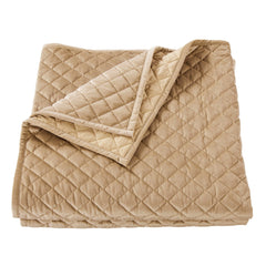 Velvet Diamond Quilt, Twin, Oatmeal, 1PC