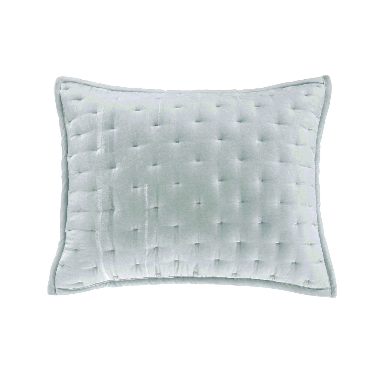 Stella Faux Silk Velvet Pillow Sham, 21" x 34", Icy Blue, 1PC