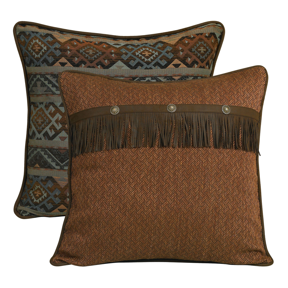 Del Rio Fringed Reversible Euro Sham, 27" x 27", 1PC