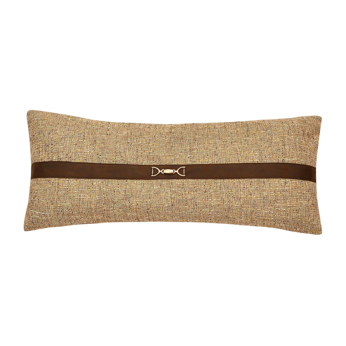 Tweed Buckle Detailed Lumbar Pillow, 14" x 36", 1PC