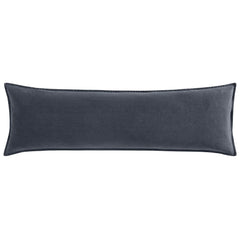 Stonewashed Cotton Canvas Long Lumbar Pillow, 14" x 42", Charcoal, 1PC