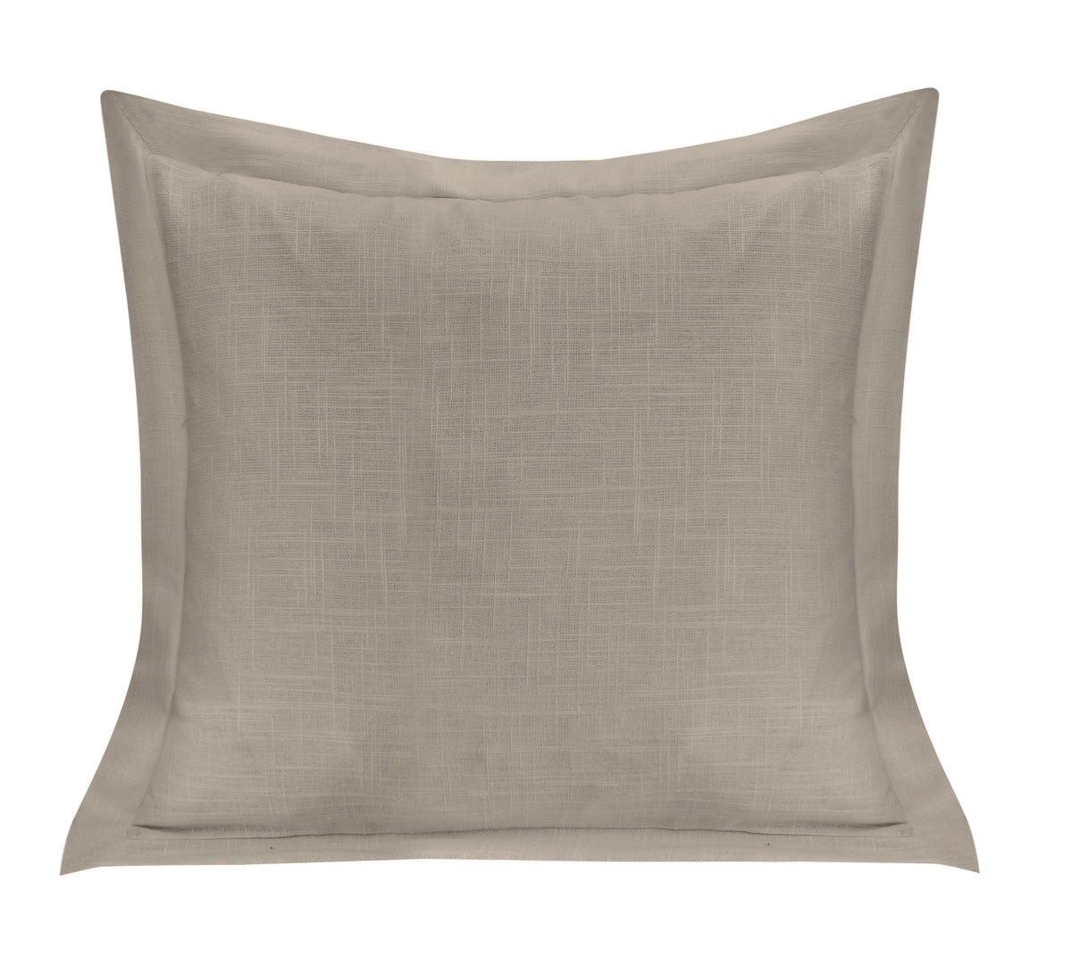 Luna Single Flanged Washed Linen Pillow, 20" x 20", Taupe, 1PC