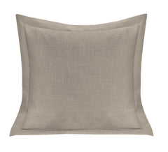 Luna Single Flanged Washed Linen Pillow, 20" x 20", Taupe, 1PC