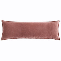Stonewashed Cotton Canvas Long Lumbar Pillow, 14" x 42", Sarsaparilla, 1PC