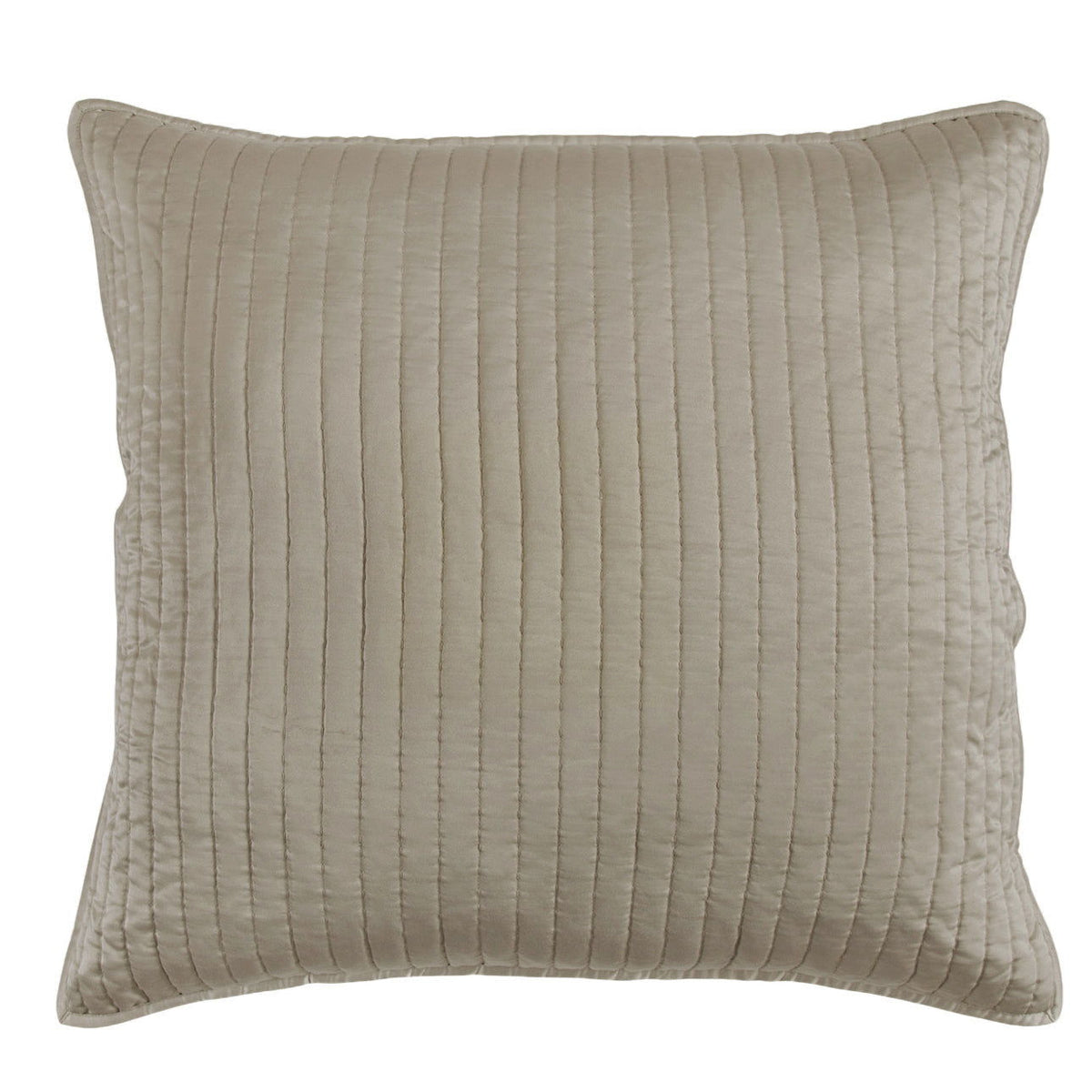 Satin Channel Quilted Euro Sham, 27" x 27", Taupe, 1PC