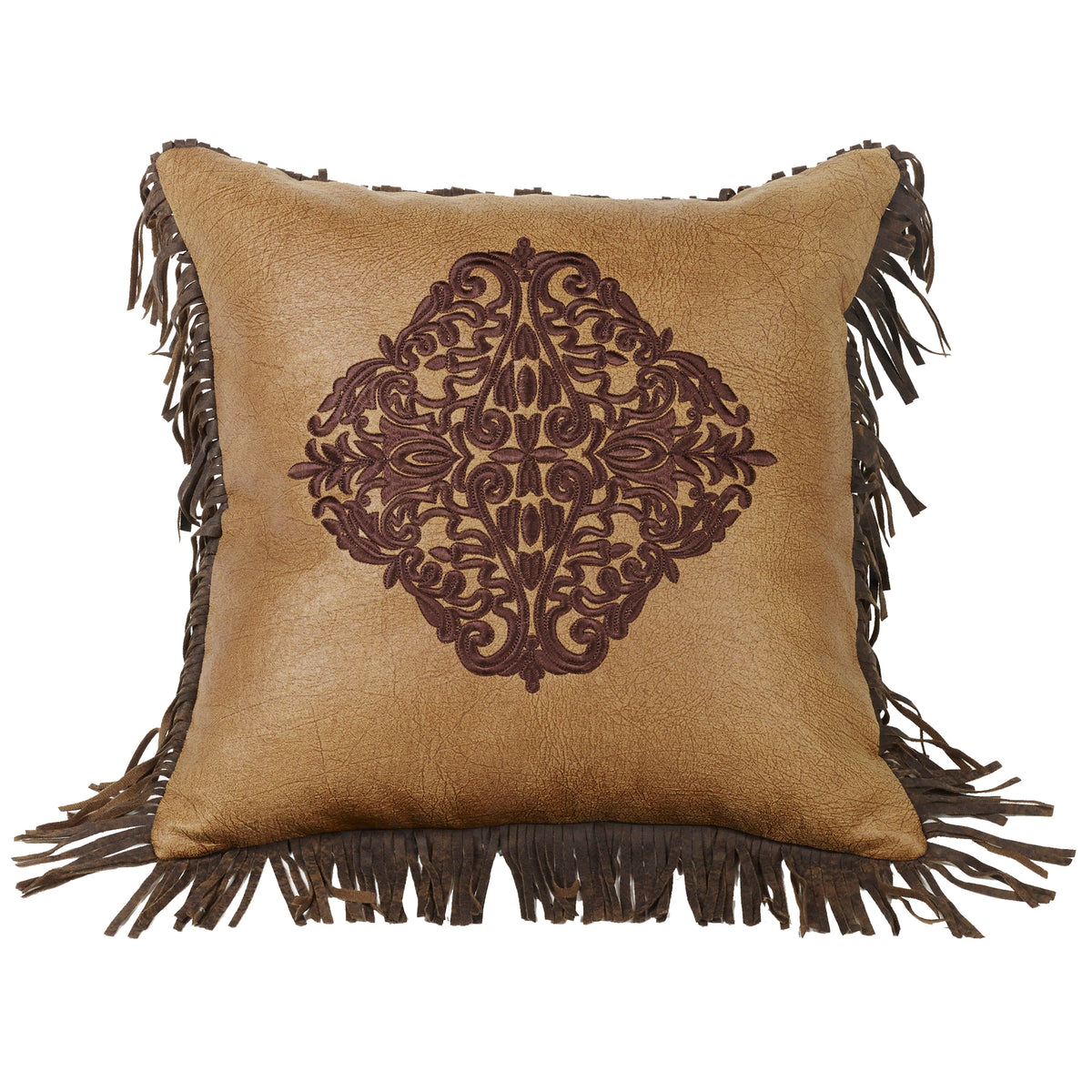 Las Cruces Embroidered Demask Toss Pillow, 18" x 18", 1PC