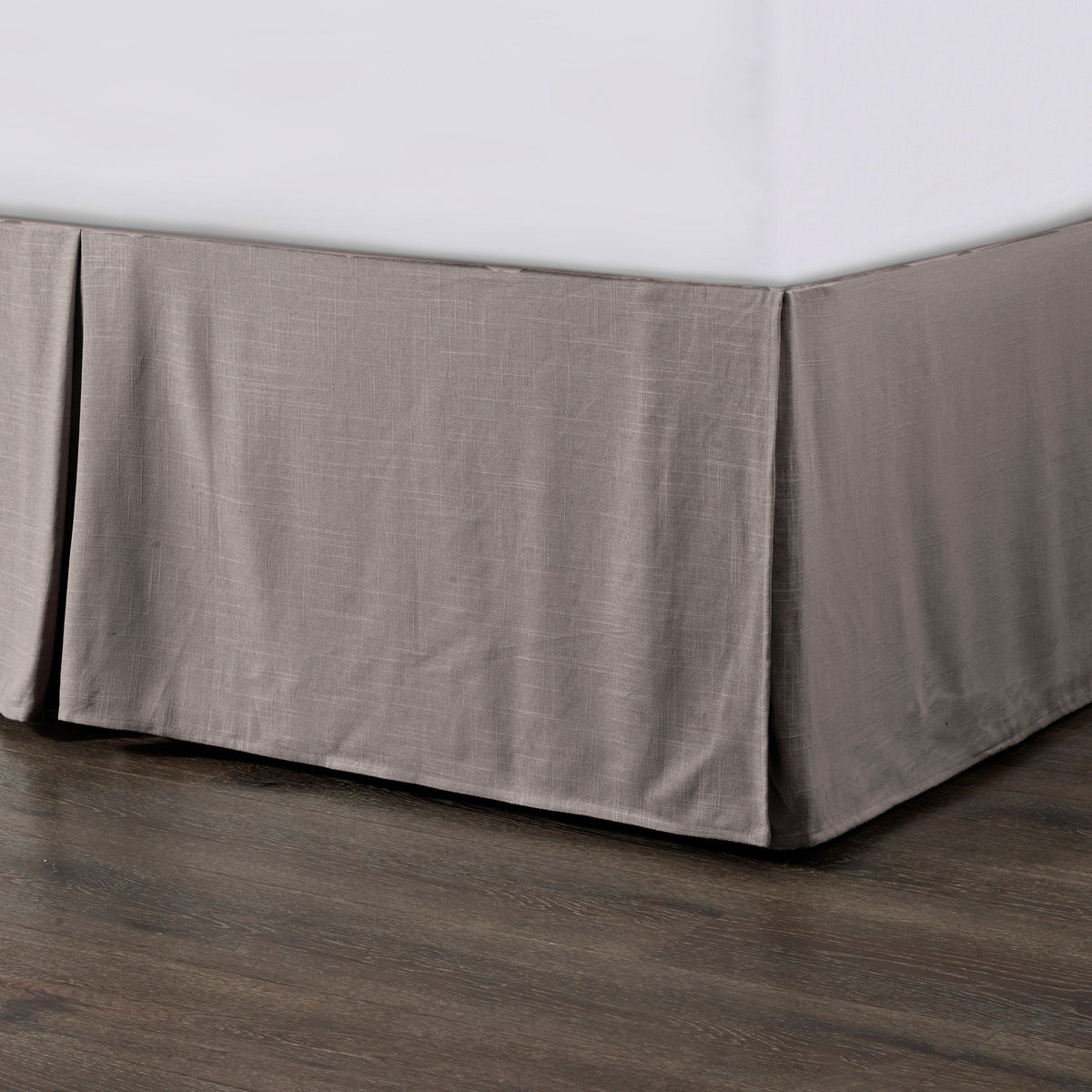 Hera Washed Linen Tailored Bed Skirt, King, Taupe, 1PC