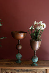 Copper Patina Finish Compotes S/2