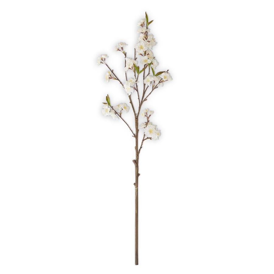 36" White Cherry Blossom Spray