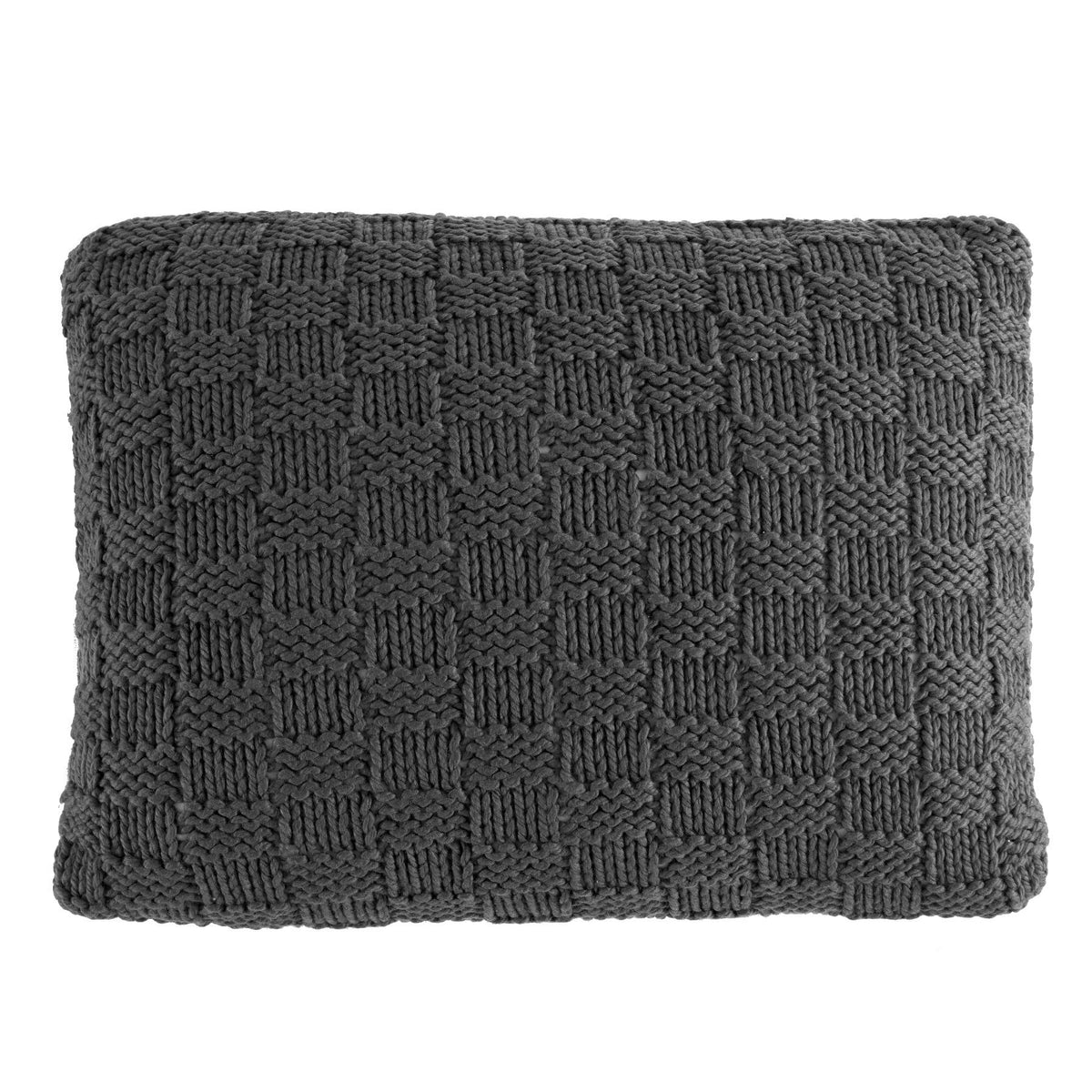 Chess Knit Dutch Euro Pillow, 28" x 38", Slate, 1PC