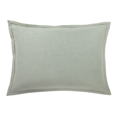 Hera Washed Linen Tailored Pillow Sham, 21" x 34", Sage, 1PC