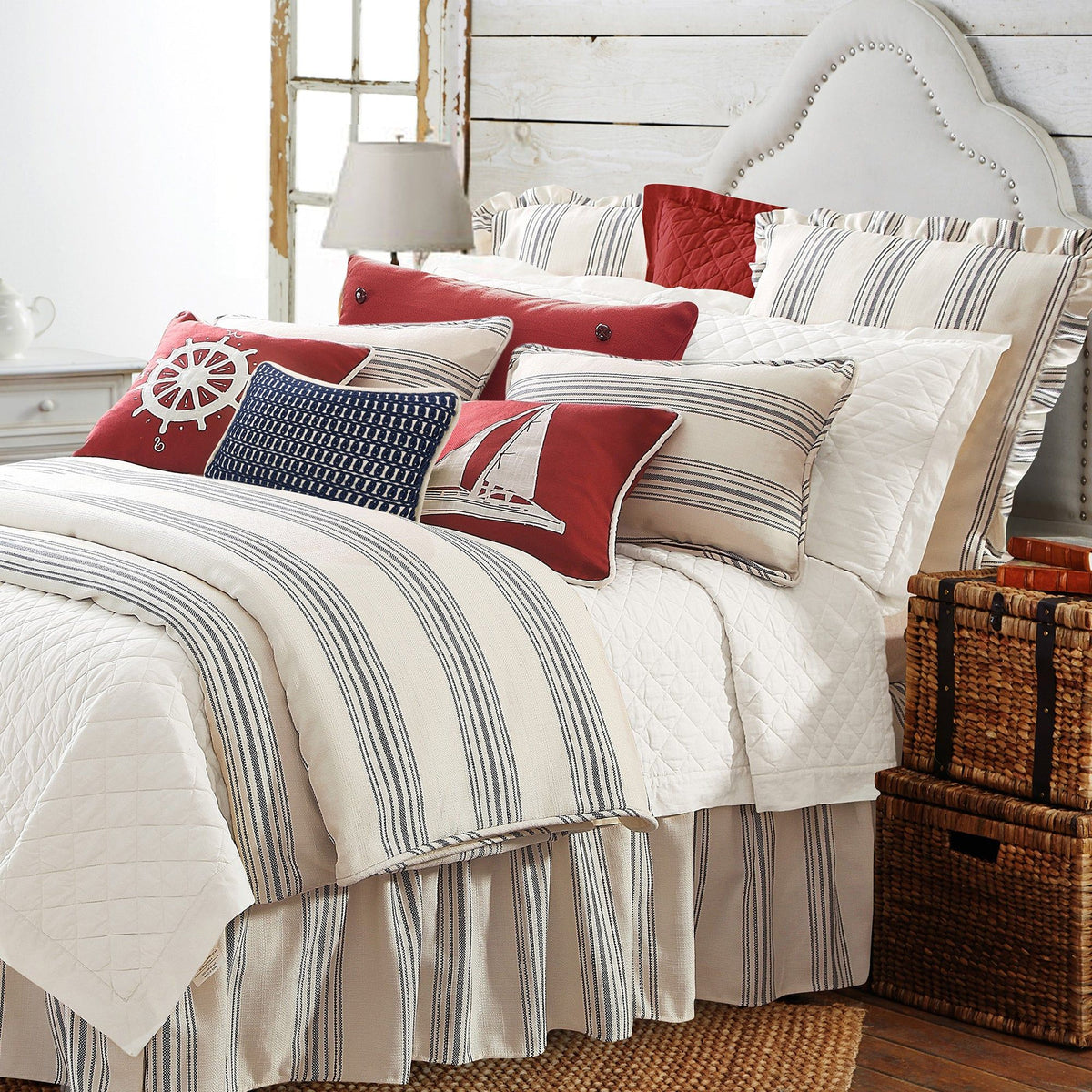 Prescott Duvet Cover Set, Super King, Navy, 3PC