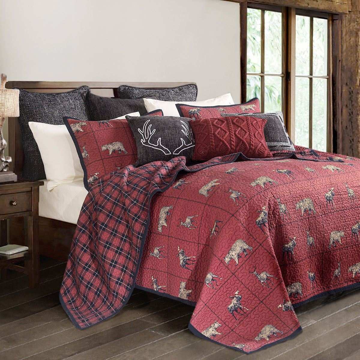Woodland Plaid Reversible Quilt Set, Twin, 2PC
