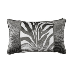 Celeste Zebra Appliqué & Wave Embroidery Pillow, 16" x 26", 1PC