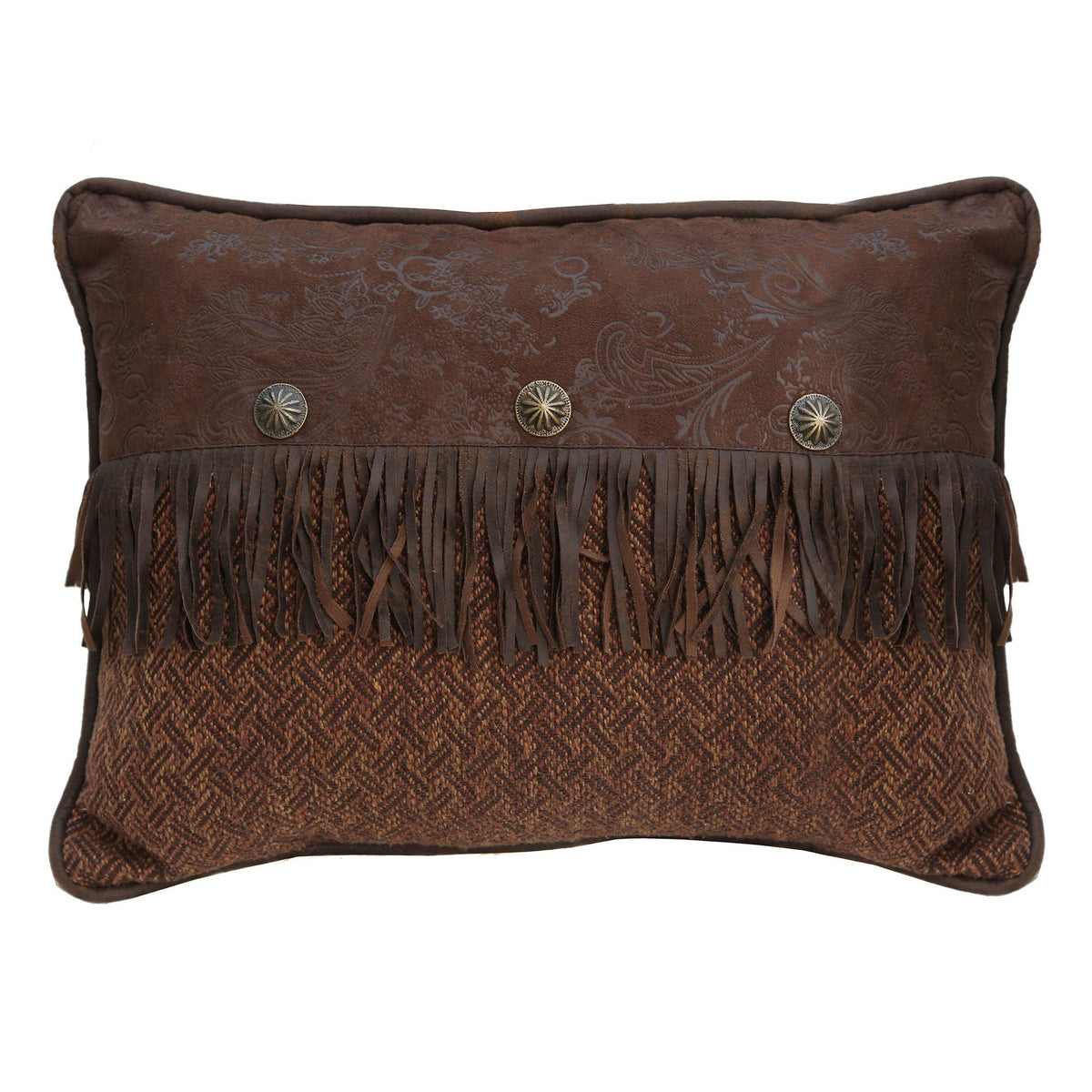 Del Rio Chocolate Faux Leather with Concho, 16" x 21", 1PC