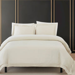 Lyocell Duvet Cover Set, Super Queen, Ivory, 3PC