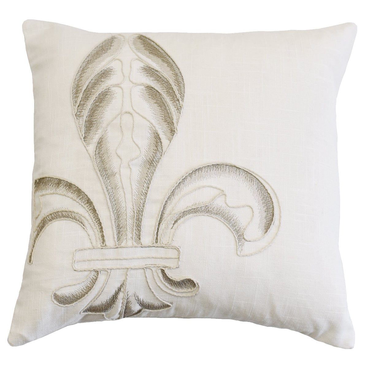 Newport Embroidery Fleur De Lis Throw Pillow, 18" x 18", 1PC
