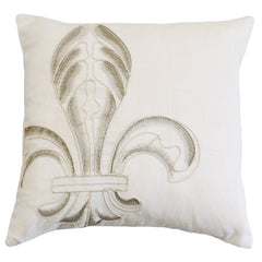Newport Embroidery Fleur De Lis Throw Pillow, 18" x 18", 1PC