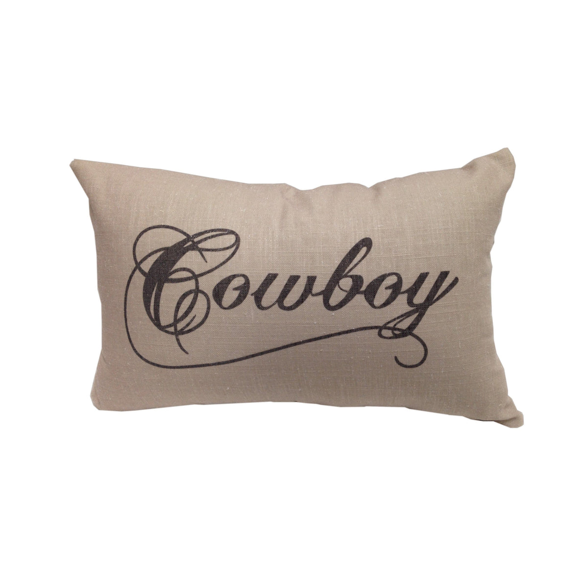 Cowboy" Linen Lumbar Pillow, 12" x 19", 1PC