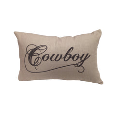 Cowboy" Linen Lumbar Pillow, 12" x 19", 1PC