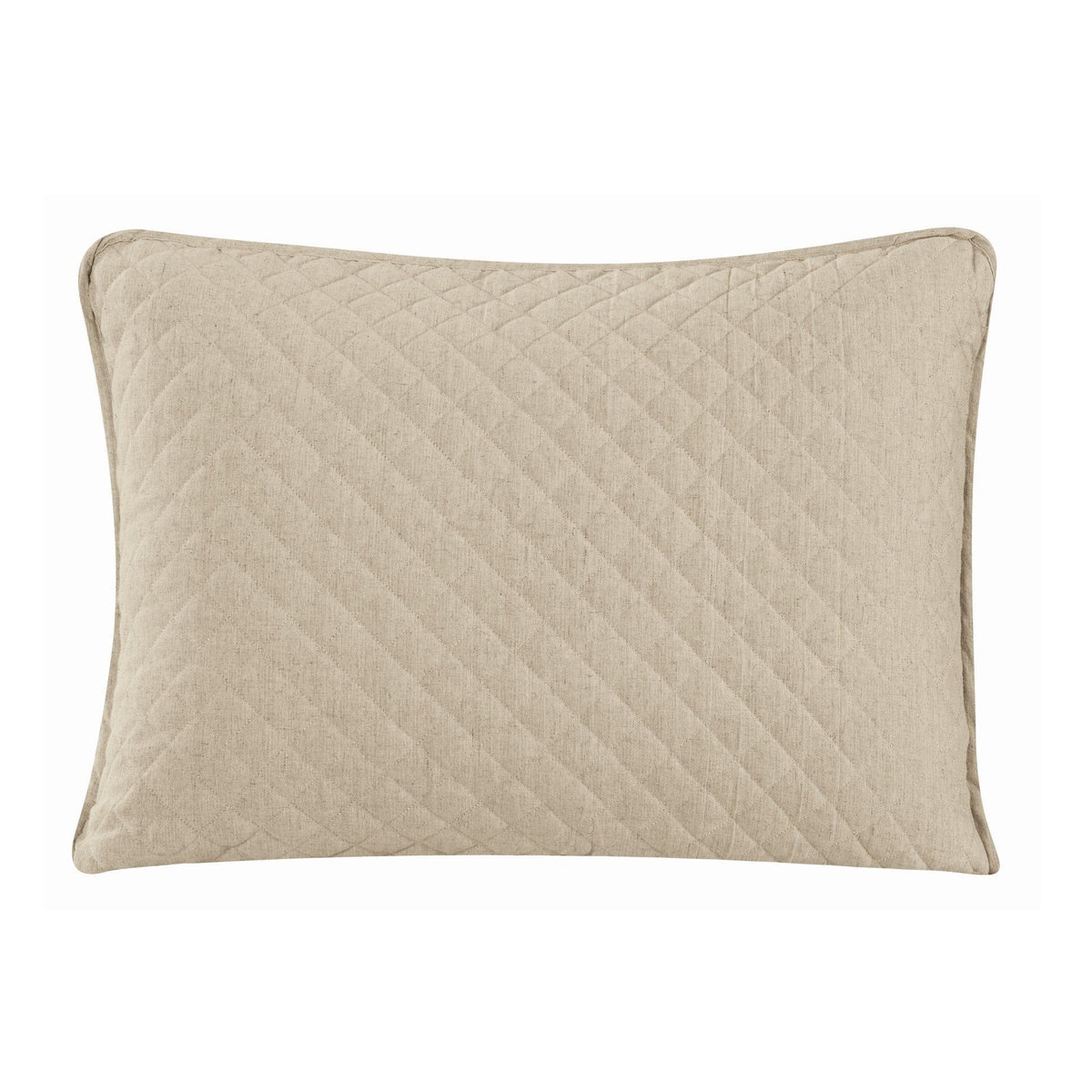 Anna Diamond Quilted Pillow Sham Set, 21" x 34", Light Tan, 2PC