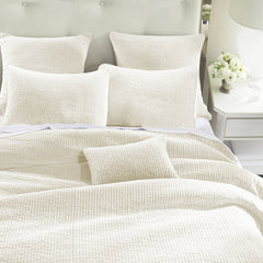 Stonewashed Cotton Velvet Quilt Set, Full/Queen, Vintage White, 3PC