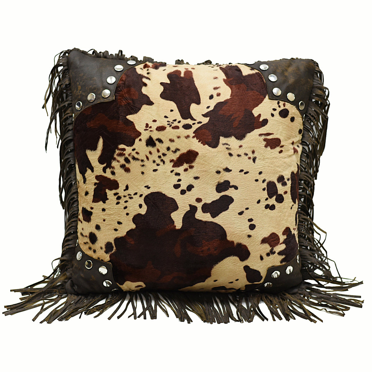 Scalloped Faux Cowhide Throw Pillow, 18" x 18", 1PC
