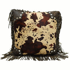 Scalloped Faux Cowhide Throw Pillow, 18" x 18", 1PC