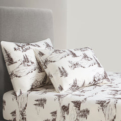 200TC Cotton White Pine Sheet Set, Queen, White, 4PC