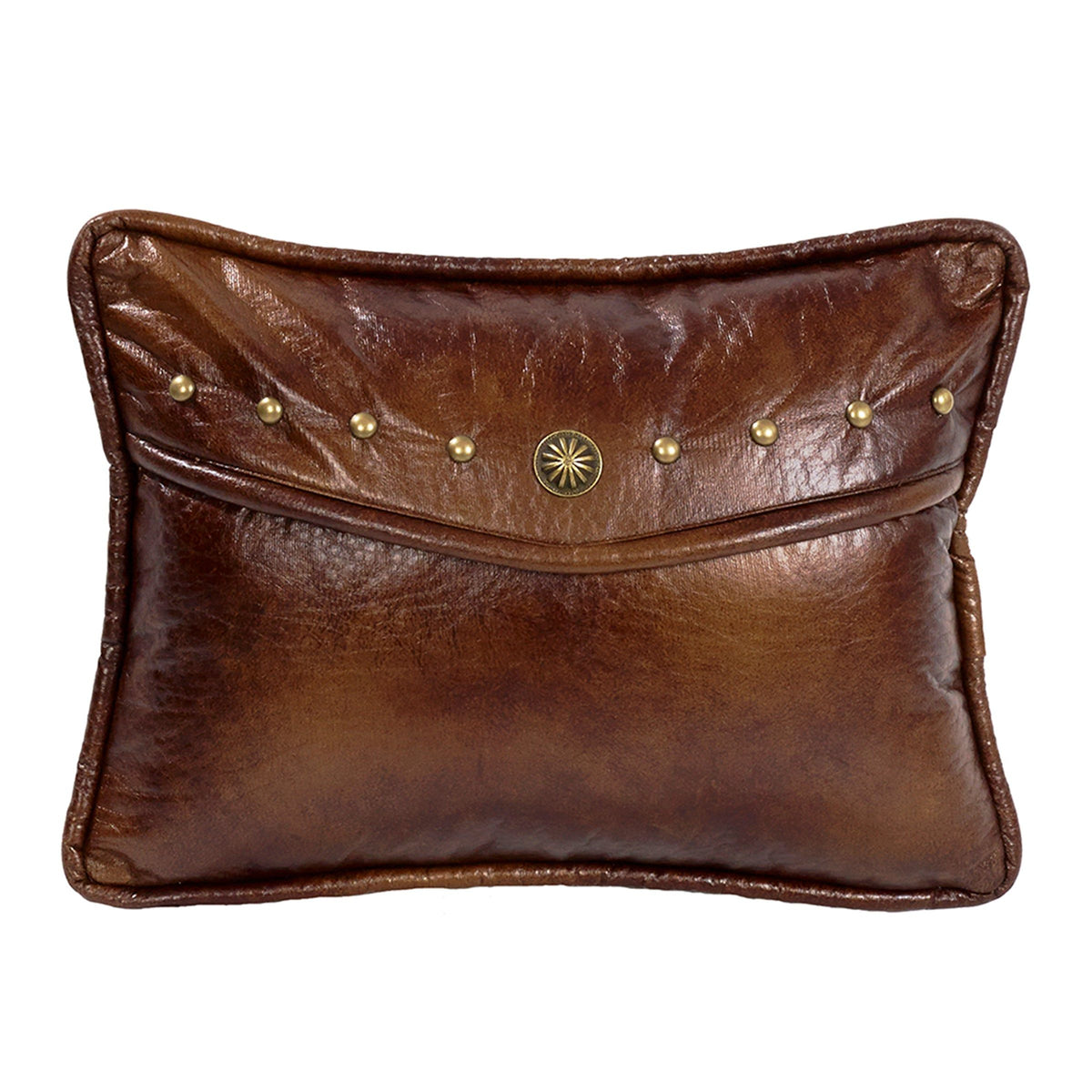 Ruidoso Studded Faux Leather Envelope Pillow, 12" x 16", 1PC