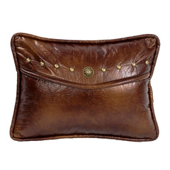 Ruidoso Studded Faux Leather Envelope Pillow, 12" x 16", 1PC