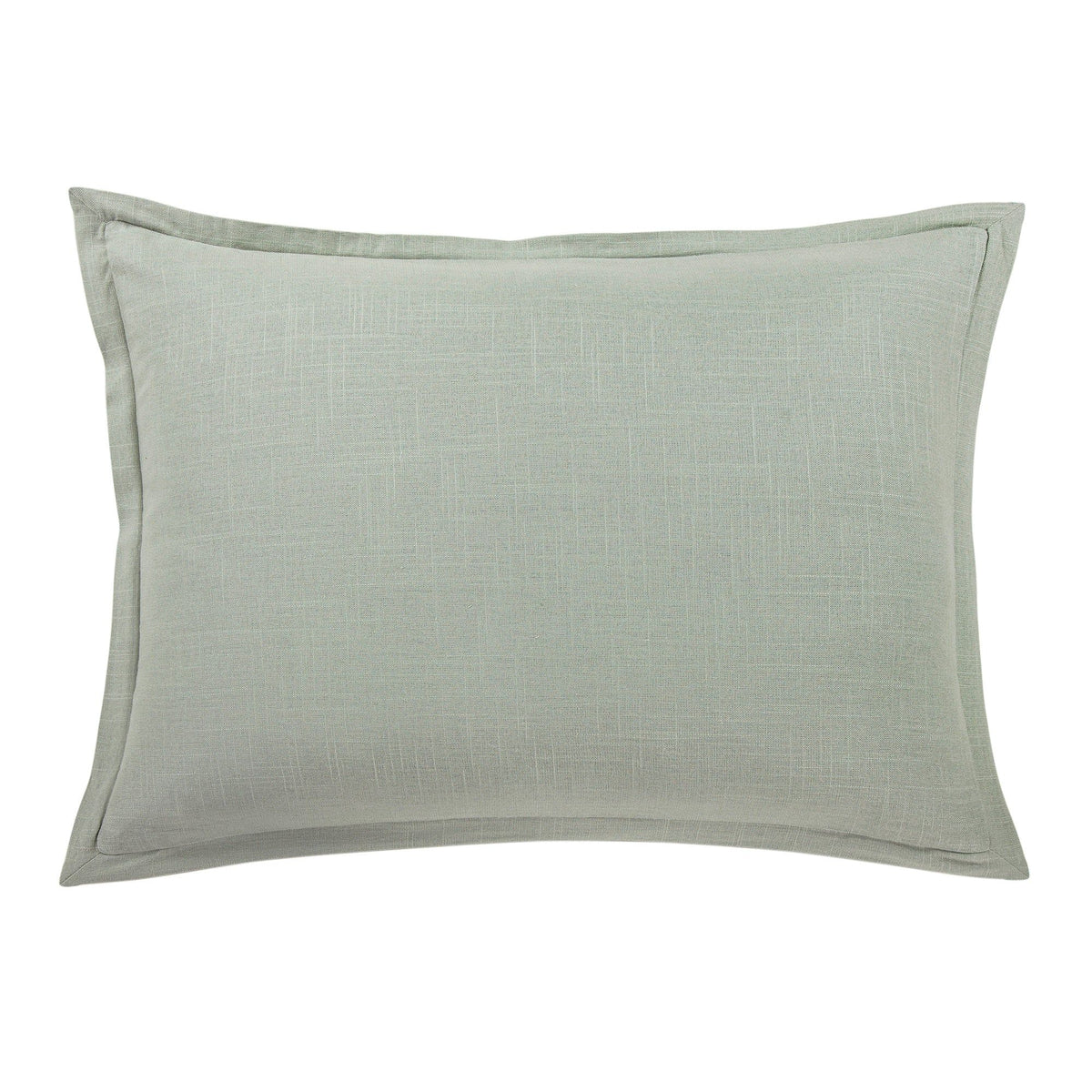 Hera Washed Linen Tailored Pillow Sham, 21" x 27", Sage, 1PC