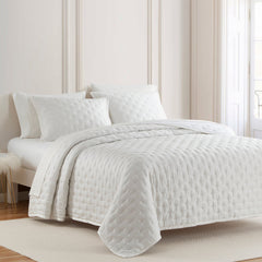 Lyocell Quilt Set, Full/Queen, White, 3PC