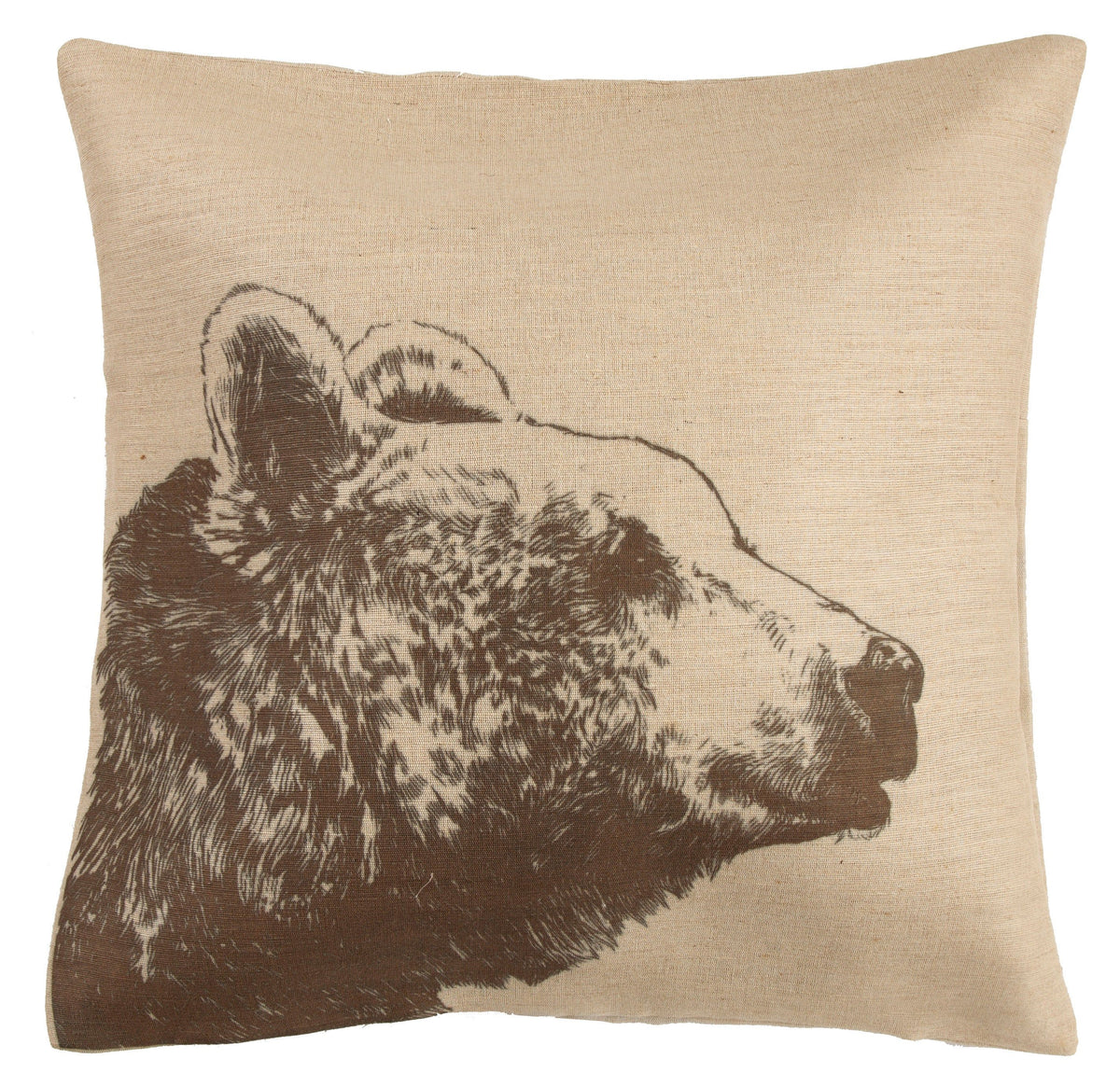 Bear Burlap Decorative Throw Pillow, 22" x 22", 1PC