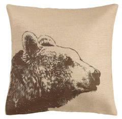 Bear Burlap Decorative Throw Pillow, 22" x 22", 1PC