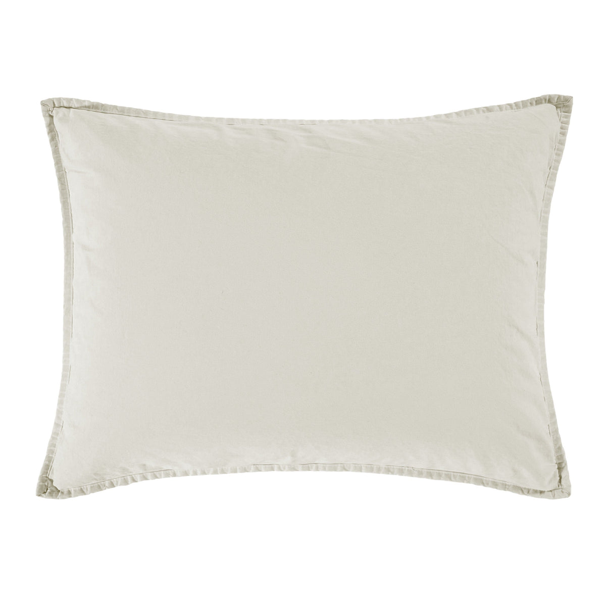Stonewashed Cotton Canvas Pillow Sham, 21" x 27", Natural, 1PC