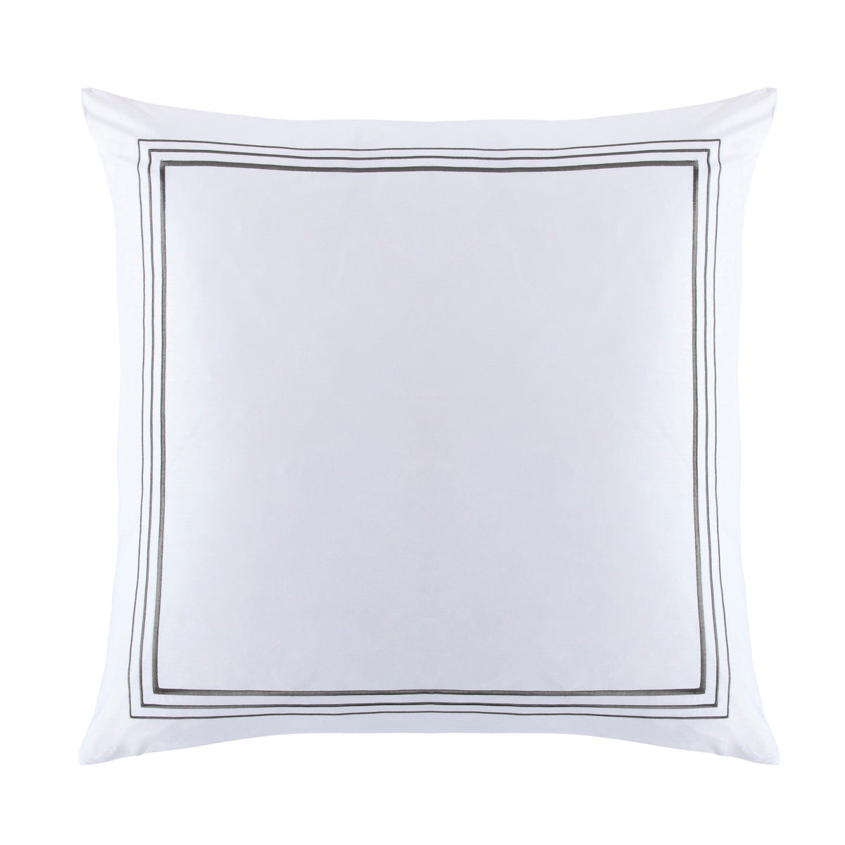 Embroidered Border Euro Sham, 27" x 27", Gray, 1PC