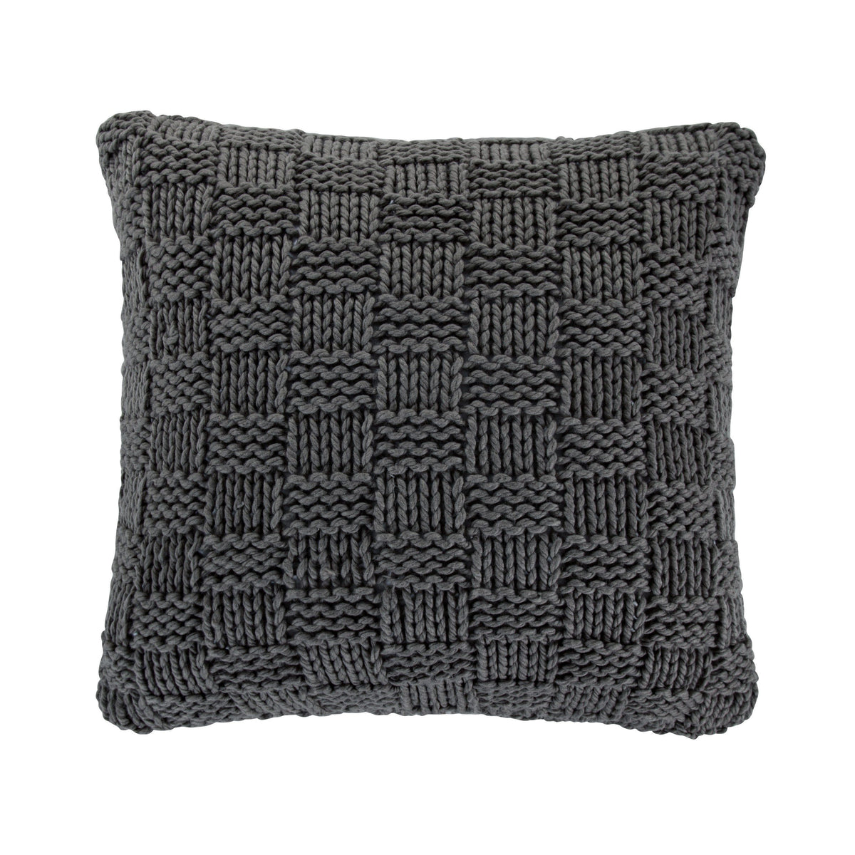 Chess Knit Euro Sham, 27" x 27", Slate, 1PC